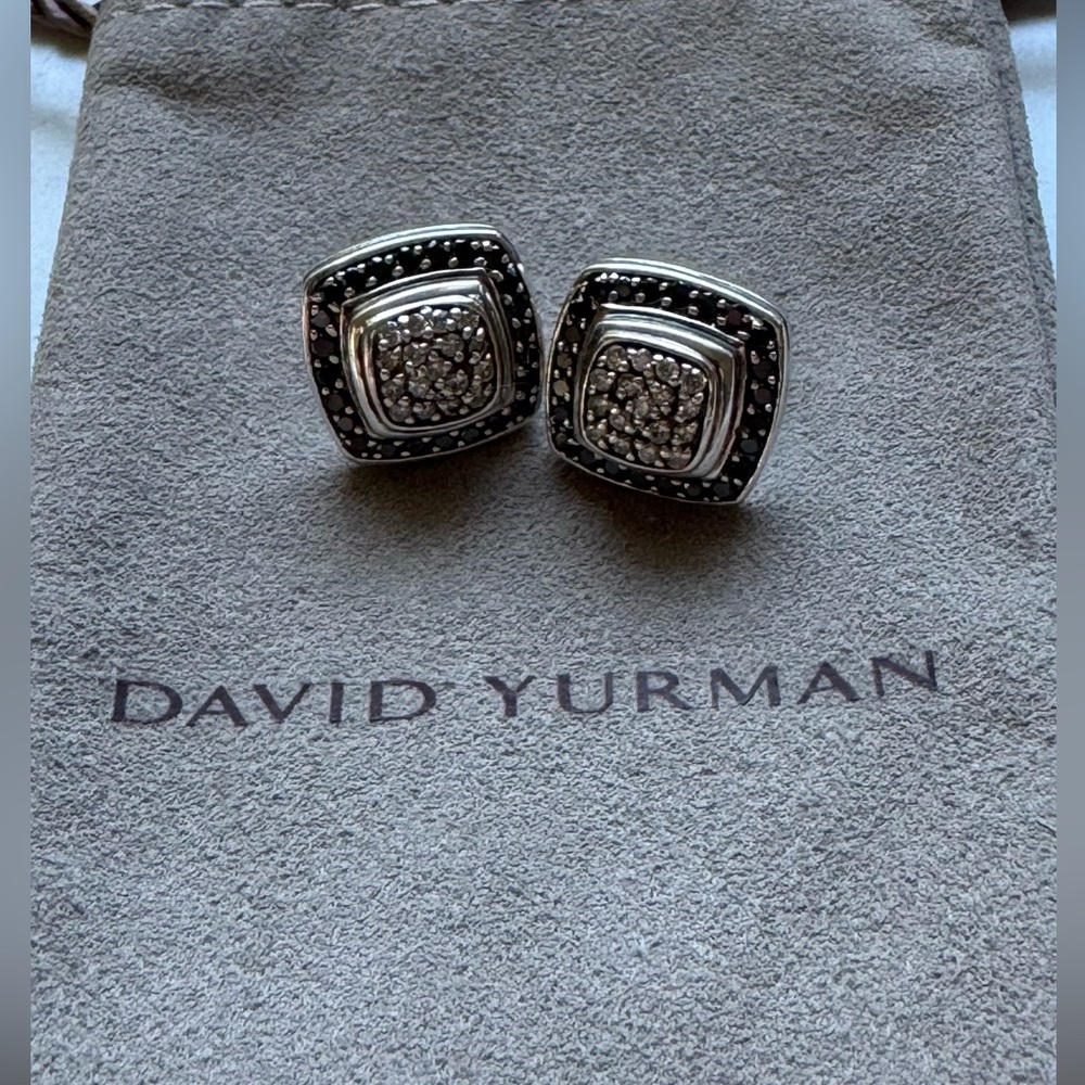David Yurman Black and White Diamond Petite Albion Pave Diamond Earrings